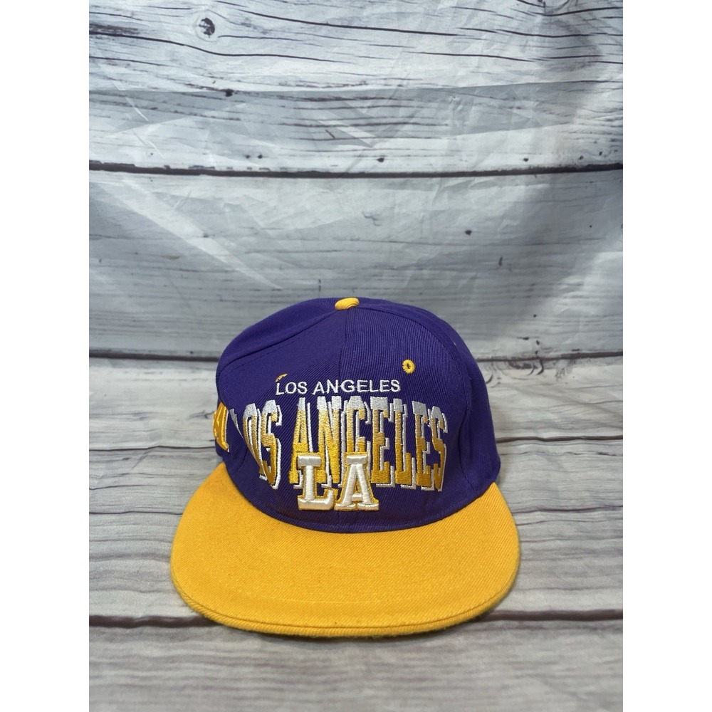 La Lakers Leader Of The Game Snap Back Hat - Purple And Gold - Ships In A BOX!